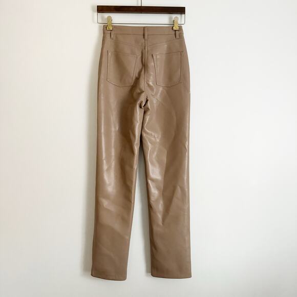 ARITZIA Wilfred Melina Vegan Leather Pants Taupe Brown 0 - Picture 7 of 11